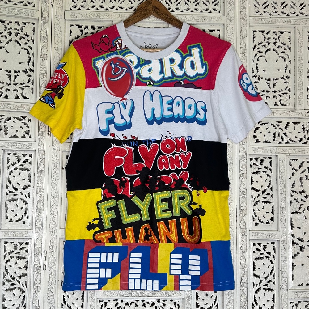 Born Fly Stay Fly Short Sleeve Candy Themed Graphic T‎ Shirt Sz Small